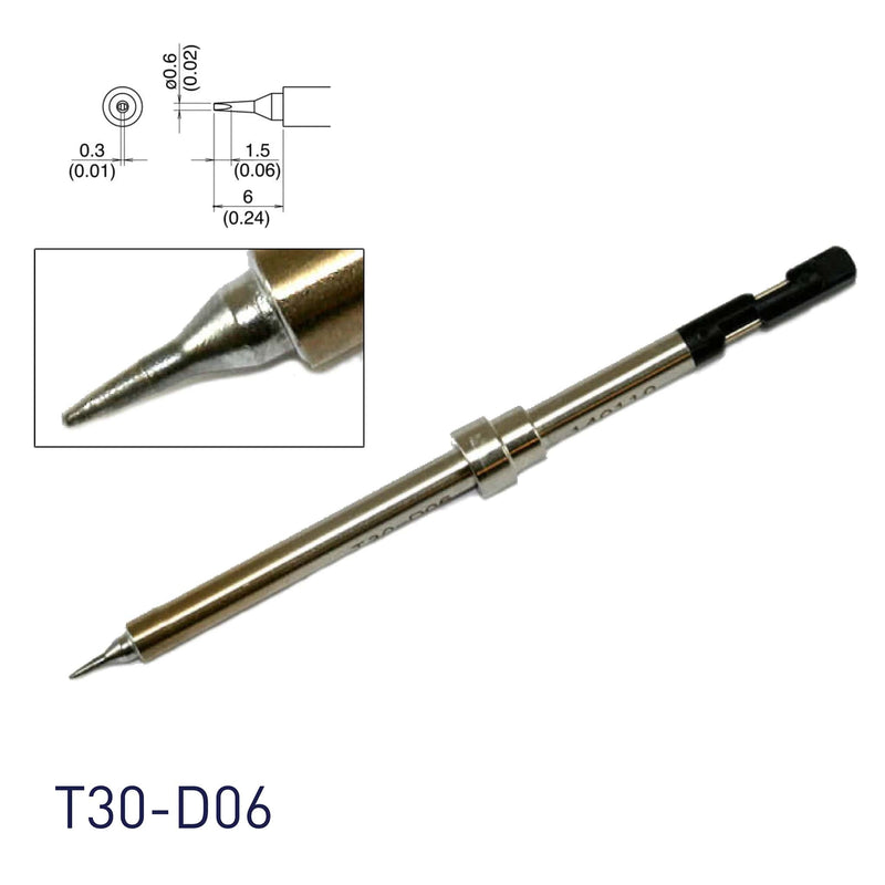 Hakko T30-D06 0.6mm Chisel Soldering Tip for FM2032