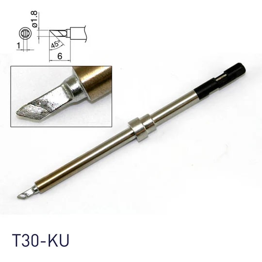 Hakko T30-KU 1.8mm Knife Soldering Tip for FM2032