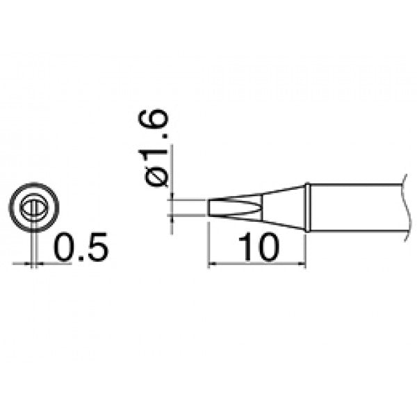 Hakko T31-02D16 FX100 1.6mm Chisel Soldering Tip 400°C