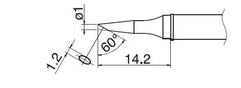 Hakko T31 Series Soldering Tip, Shape 1BC
