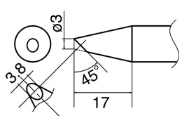 Hakko T33 Series Soldering Tip, Shape BC3