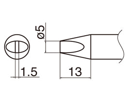 Hakko T33 Series Soldering Tip, Shape D