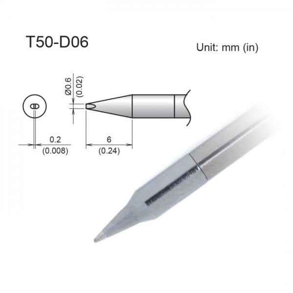 Hakko T50-D06 Micro Chisel Tip 0.6mm