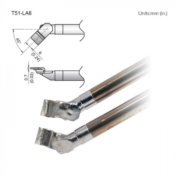 Hakko T51-LA6 Angled Tweezer Tips FX9705