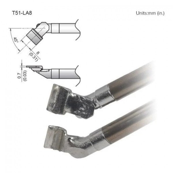 Hakko T51-LA8 Angled Tweezer Tips FX9705