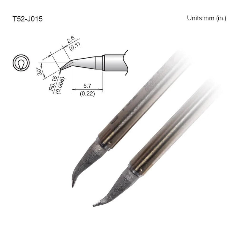 Hakko T52-J015 Bent Hot Tweezer Tip for FX9706 Tweezers