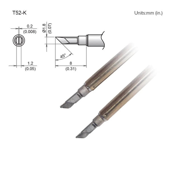 Hakko T52-K Knife Hot Tweezer Tip for FX9706 Tweezers