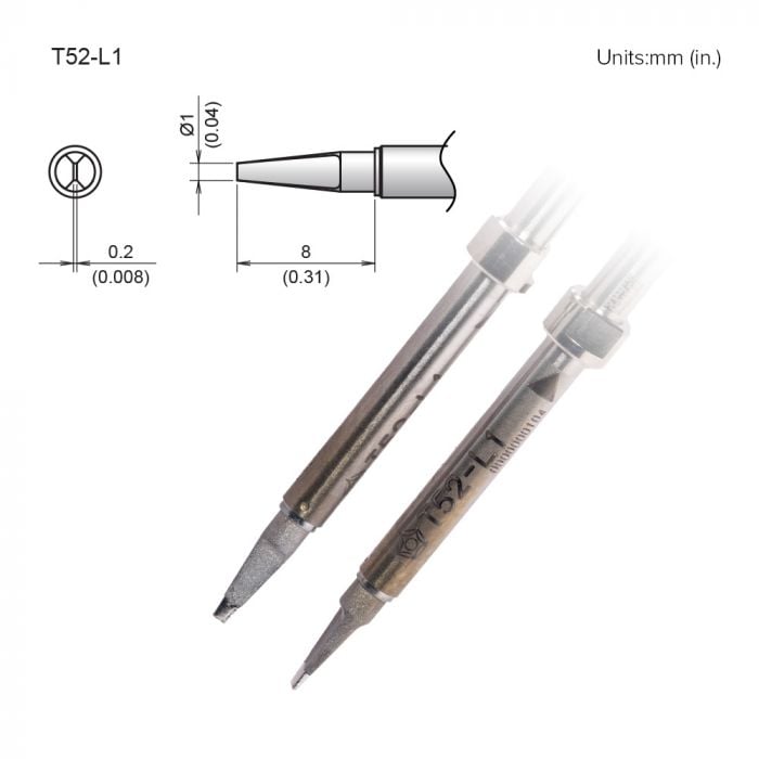 Hakko T52-L1 Hot Tweezer Tip for FX9706 Tweezers