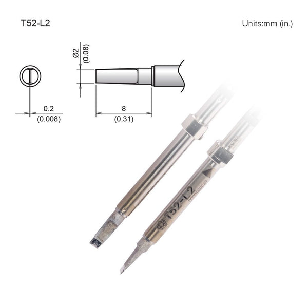 Hakko T52-L2 Hot Tweezer Tip for FX9706 Tweezers