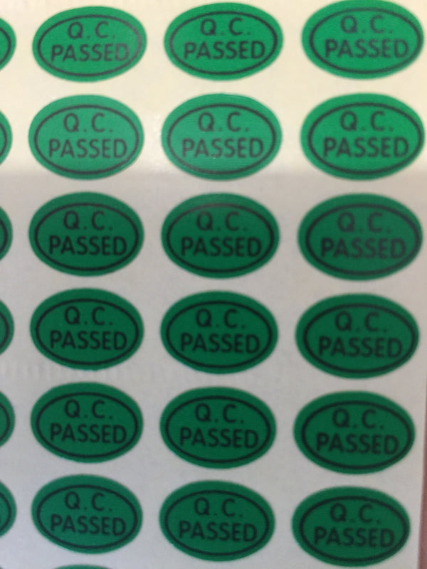Label Green Identification  "Q.C. PASSED", 2700 Labels
