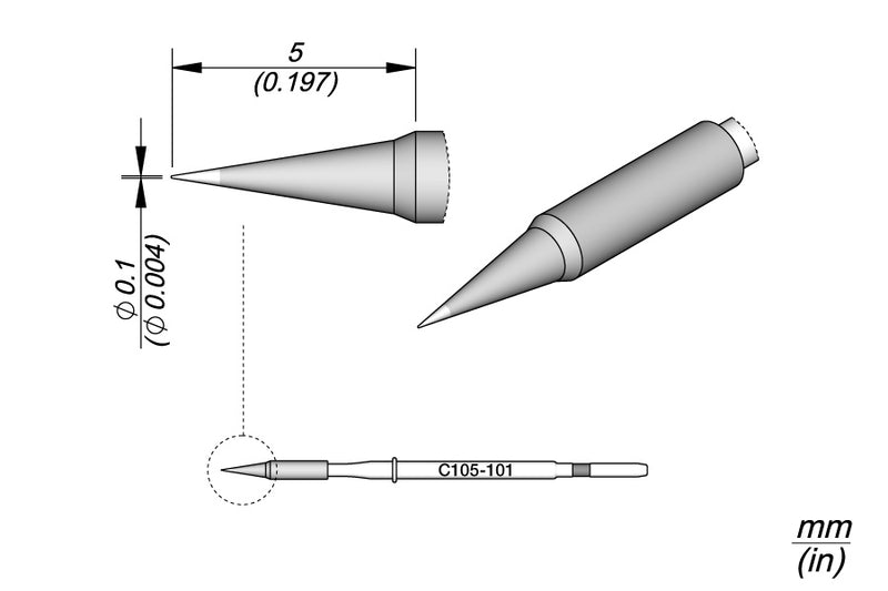 JBC Nano Solder Tip Conical 0.1mm