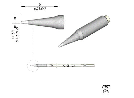 JBC Nano Solder Tip Conical 0.3mm