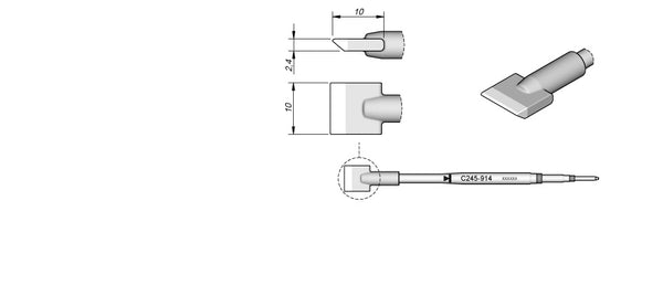 JBC Soldering Tip Cartridge Blade SMD S1 10mm