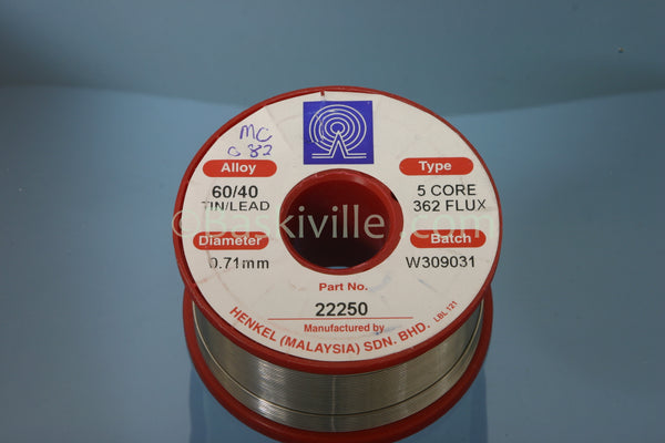 Multicore, 362, 60/40, 5C, 0.71mm, Solder Wire, 250g