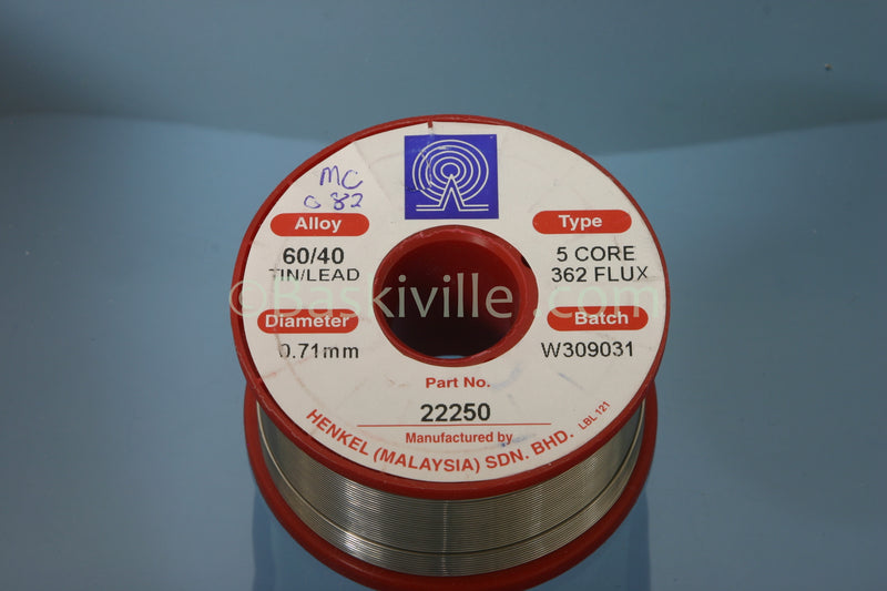 Multicore, 362, 60/40, 5C, 0.71mm, Solder Wire, 250g