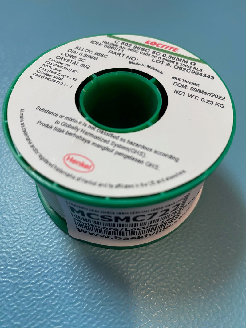 Multicore, 502, 96SC, 5C, 0.56mm,  Lead Free Solder Wire, 250g