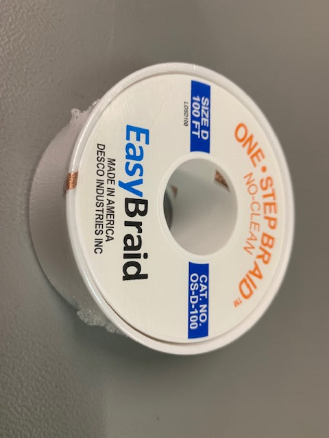 EasyBraid NO-CLEAN (One-Step) Solder Wick, 2.5mm, #4, Blue, 30m (100ft) Braid