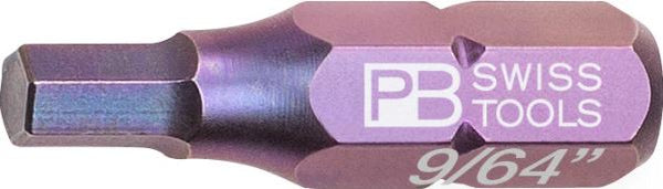 PB SWISS 1/4 HEX X 9/64 HEX BIT 25MM