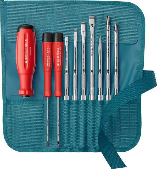 PB Swiss SwissGrip Evo SL & PH Interchangeable Blade Set in Roll-Up Case 9 Piece