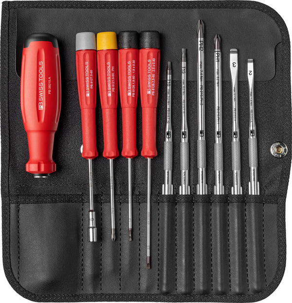 PB Swiss SwissGrip Evo PH TX & Hex Interchangeable Blade Set in Roll-Up Case 10 Piece