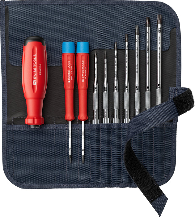 PB Swiss SwissGrip Evo Torx Interchangeable Blade Set in Roll-Up Case TX6-TX30 9 Piece