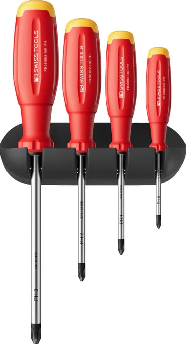 PB Swiss 38242 SwissGrip Evo Phillips Screwdriver Set with Wall Bracket in Box