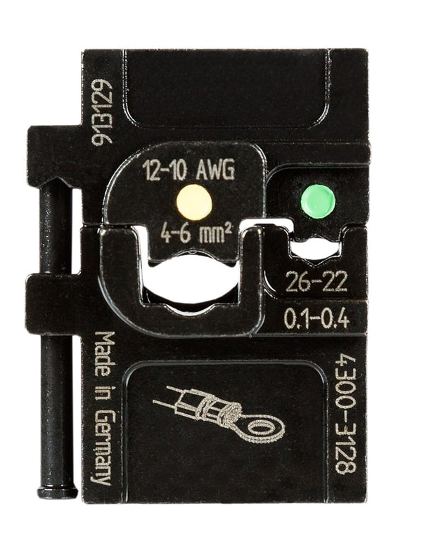 Pressmaster Die set for 26-22 AWG (0.1-0.4 mm2) and 12-10 AWG (4-6 mm2) green and yellow insulated t