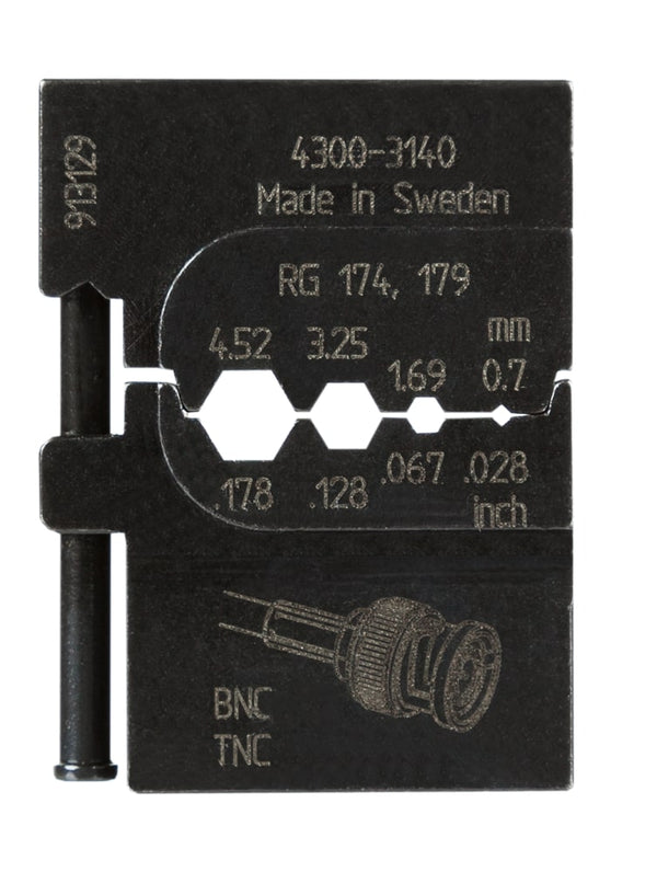 PRESSMASTER CRIMP DIE for coaxial connectors like BNC and TNC