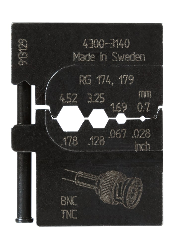 PRESSMASTER CRIMP DIE for coaxial connectors like BNC and TNC