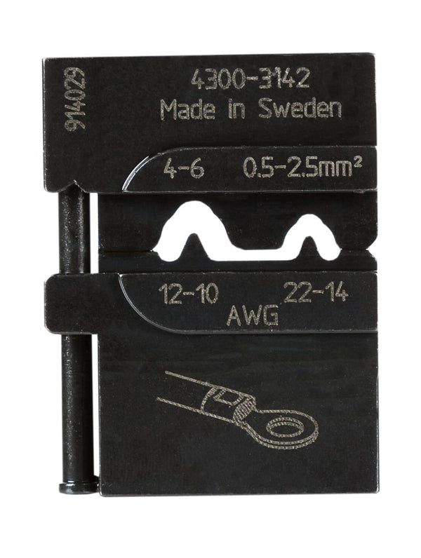 Pressmaster Die set for 22-10 AWG (0.5-6 mm2) noninsulated terminals, lugs, and splices