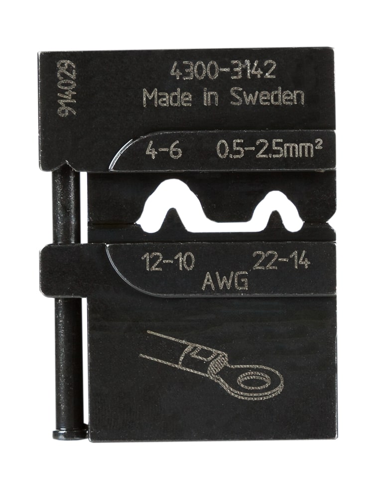 Pressmaster Die set for 22-10 AWG (0.5-6 mm2) noninsulated terminals, lugs, and splices