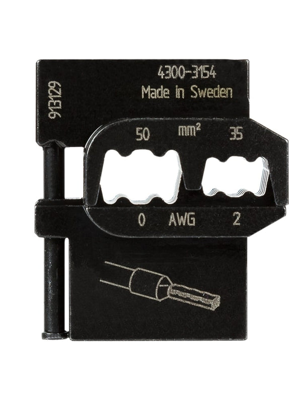 Pressmaster Die set for 2-0 AWG (35-50 mm2) insulated and noninsulated wire ferrules