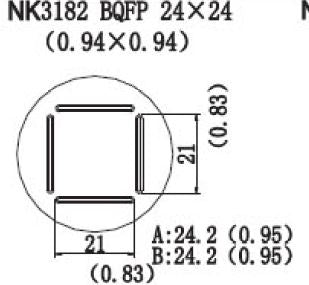 Quick NK3182 HotAir Nozzle BQFP 24 x 24 (0.94 x 0.94)