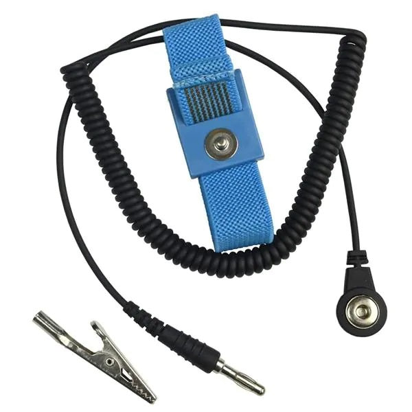 SCS Wrist Strap, Econ, Adjust, Fabric, Blue, 6ft C