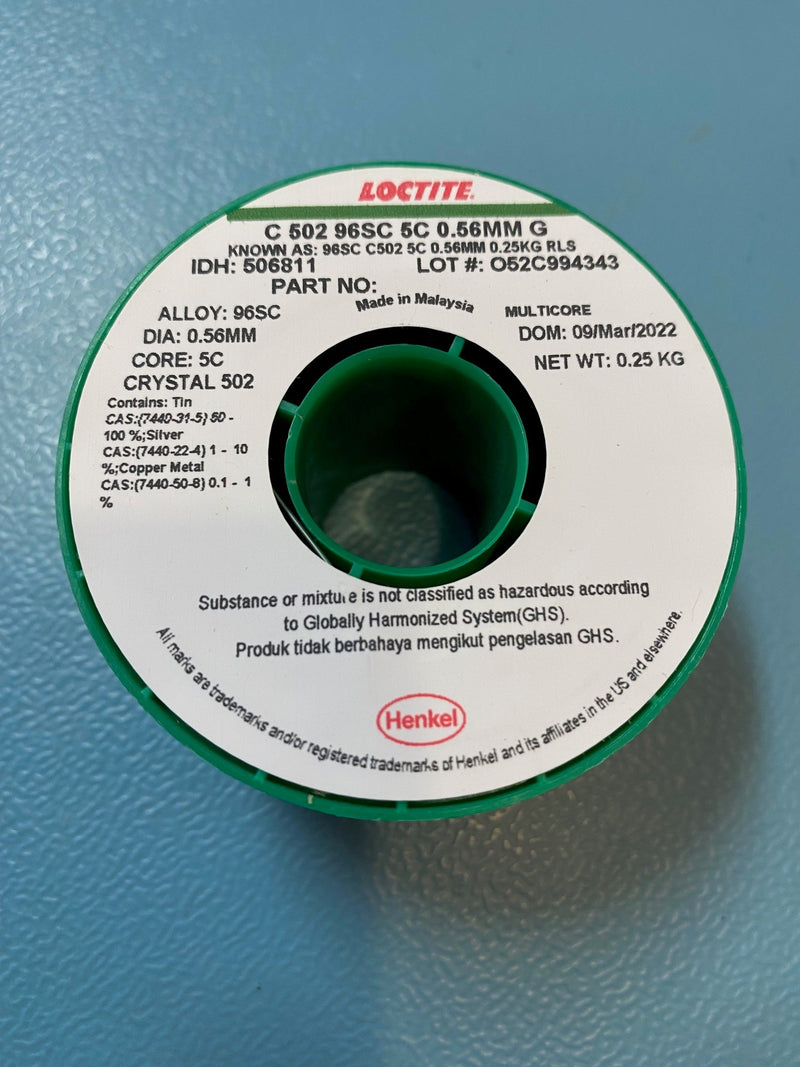 Multicore, 502, 96SC, 5C, 0.56mm,  Lead Free Solder Wire, 250g