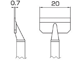 Hakko Tweezer Tips For FM2022 Handpiece  20L