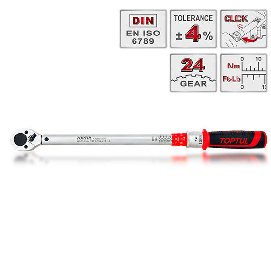 Toptul 1/2" Drive Torque Wrench 40-210nm