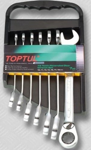 Toptul Reversible Gear Wrench Set 7 Pce