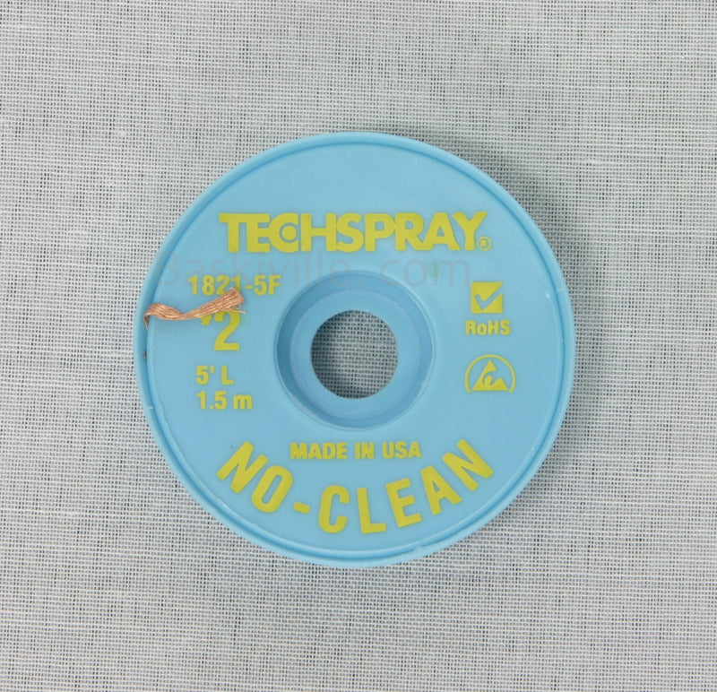 TechSpray NO-CLEAN Solder Wick  A/S, 1.4mm, #2 Yellow, 10F