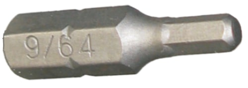 T&E 1/4 Drive 9/64 In-Hex Bit