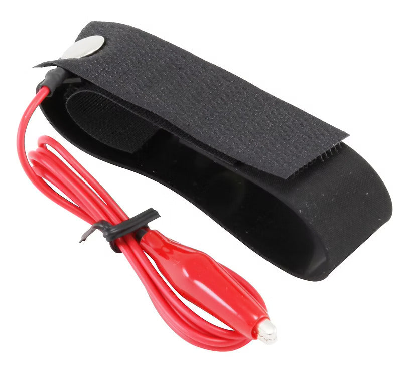 UcStat Wrist Strap, Disposable Black band and red cord with a banana clip