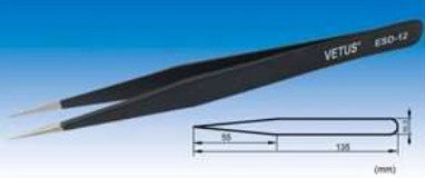 Vetus TS-12 Tweezers, ESD,  Extra Strength  Precision