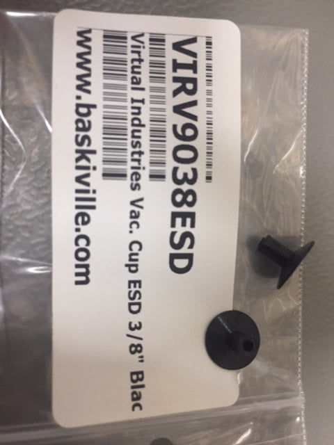 Virtual Industries Vac. Cup ESD 3/8" Black HT,Pkt2