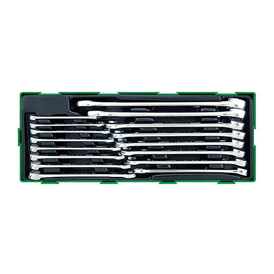 Toptul 16PCS - 15° Offset Hi-Performance Combination Wrench Set- METRIC in Plastic Insert Tray & Box
