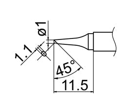 Hakko T12 Series Solder Tip, Shape 1BCF(Z)