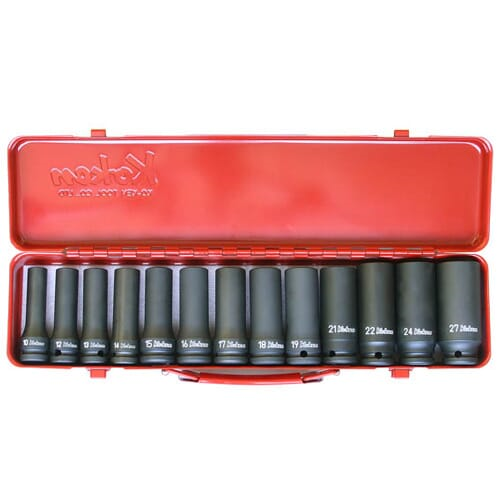 Koken Deep Impact Socket Set 6pt 13pc 1/2"Dr 10-27mm