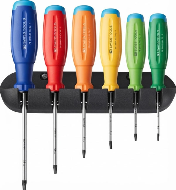 PB Swiss RainBow SwissGrip Evo Torx Screwdriver Set with Wall Bracket - PB38440.HRB