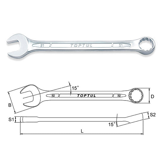 Toptul 28mm Combination Wrench - Ring & Open End