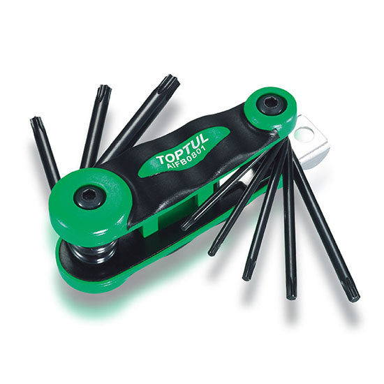 Toptul 8-in-1 Foldable Torx Key Wrench Set T9-T40