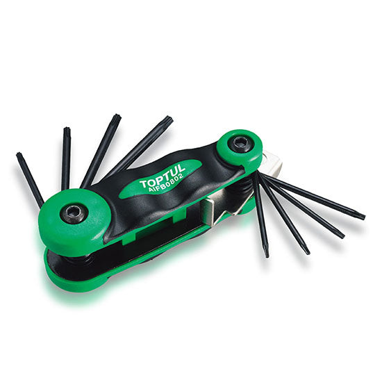 Toptul 8-in-1 Foldable Torx Key Wrench Set T6-T25